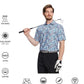 Men's Golf Polo Shirts Short Sleeve Striped Performance Moisture Wicking Dry Fit Golf Shirts for Men