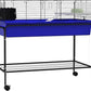 PawHut Two-Story Small Animal Cage Removable from Stand, Guinea Pig Cage with Shelf & Wheels, Pet Habitat for Hedgehog, Chinchilla, Ferret, 39" x 20.5" x 36.5", Blue