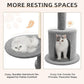 Made4Pets Floor to Ceiling Cat Tree 93-106'',Tall Cat Tower 5 Tiers,Adjustable Height, Stable Cat Tree Tower with Scratching Posts, Fluffy Condo, Hammock and Ball Toy for Indoor Cats/Kitten, Gray