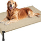Veehoo Cooling Outdoor Dog Bed, Heavy Duty Elevated Pet Bed with Washable & Breathable Teslin Mesh, Non-Slip Silicon Feet, Dog Cot Bed with Support Hem, 47" x 29", Beige Coffee, CWC2433
