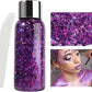 MAEPEOR Chunky Face Body Glitter Gel 19 Colors Mermaid Sequins Holographic Body Glitter Gel Long-Lasting Festival Makeup Glitter Paint for Face Body Hair Nails (30g, 06 Purple)
