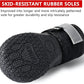 QUMY Dog Shoes for Large Dogs, Medium Dog Boots & Paw Protectors for Winter Snowy Day, Summer Hot Pavement, Water-Resistant in Rainy Weather, Outdoor Walking, Indoor Hardfloors Skid-Resistant Sole