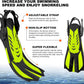 Odoland Kids Snorkeling Packages Snorkel Set, Dry Top Snorkel Mask with Adjustable Swim Fins for Boys and Girls Age 7-14