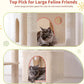 Hey-brother Tall Cat Tree Tower, Heavy Duty Scratching Posts with Large Platforms, Cozy Condos, Big Hammock, Toy Balls, Multi-Level Furniture for Indoor Adult Cats, 80.7 Inches, Beige MPJ039M