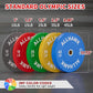 Colorful Olympic Bumper Plates, 2-inch Stainless Steel Insert, Virgin Rubber Weight Plate Set for Barbell Weight Lifting and Strength Training Home Gym