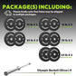 Olympic Bumper Plates Set 2 Inch, 10-55 lbs Rubber Weight Plates with 45 lb (20kg) Black/Silver Barbell, Strength Training & Weight Lifting for Home Gym