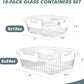 10 Packs Glass Food Storage Containers Set, Glass Meal Prep Containers with Lids, Airtight Lunch Containers, Microwave, Oven, Freezer and Dishwasher Safe, White