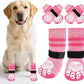 PUPTECK Non-Slip Dog Socks to Prevent Licking Paws, Double Sides Dog Boots & Paw Protectors Booties on Hardwood Floors Hot Pavement with Grippers, for Small Medium Large Senior Dogs, Fuchsia M