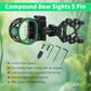 Archery 5-Pin Bow Sight - 0.019" Fiber, Brass Pin, Aluminum Machined - Right and Left Handed, with Hi-Vis Level for Archery, Hunting, Shooting