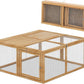 MoNiBloom Portable Chicken Run Rabbit Hutch Folding Chicken Cage Hen Coop for Indoor/Outdoor, Top and Side Opening Doors Small Animal Pet Playpen No Assembly Required Poultry Cage 45.5 x 42.5 x 20 in