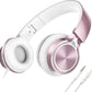 AILIHEN Kids Headphones, Headphones for School Girls Wired On-Ear Headsets with Microphone for Chromebook Laptop Computer, Foldable Adjustable Teen, Tangle-Free, 3.5mm Jack (Rose Gold)