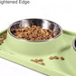 Cat Food Bowls, Cat Bowls Non-Skid and Non-Spill Silicone Pads with PP Stand, Removable Stainless Steel Food and Water Dishes for Cats, Small Size Dogs