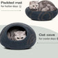 MEOWFIA Premium Felt Cat Bed Cave - Handmade 100% Merino Wool Bed for Cats and Kittens (Large, Slate Grey)