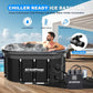 XXL Oval Ice Bath Tub for Cold Plunge, Portable Ice Pod with Lid, 148Gal Inflatable Cold Plunge Tub with 2 Drain Valves for Chiller Connection, Cold Therapy Recovery, Indoor Outdoor Use