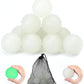 Liliful 10 Pcs Glow in The Dark Dog Toys 2.4 Inch Dog Balls Rubber Glowing Fetch Ball with Net Bag for Puppy Small Medium Dogs