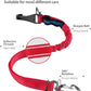 IOKHEIRA Dog Seatbelt, Updated Dog Seat Belt, Reflective Bungee Dog Car Harness, Multifunctional Pet Safety Belt with Hook Latch & Seatbelt Buckle, Swivel Aluminum Carabiner, Red