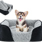 Miguel Washable Dog Bed for Small Dogs, Easy to Wash Cat Sofa Bed with High Sides, Rectangle Bolster Cat Bed Calming Cuddle Puppy Bed with Anti-Slip Bottom, Black 20 Inch