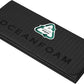Oceanfoam Travel Workout Mat – 0.3" Thick Folding Exercise Mat for Yoga, Pilates, & Fitness – Non-Slip with Cotton Carrying Strap, Made with Sustainable Algae Foam – 24" x 72" (Charcoal)