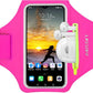Running Armband with Earphone Bag Cell Phone Armband for iPhone 16 15 Pro 14 Plus 13 11 XR XS, Galaxy S24/S10 Water Resistant Sports Phone Holder Case & Zipper Slot Car Key Holder for 6.7 inch Phone