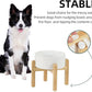 Ceramic Raised Dog Bowl Set, Elevated with Stand, Food and Water Bowl for Medium Breed Dogs, Weighted Dog Dishes, Pet Bowl(7.3'',41OZ, White)