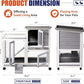 Rabbit Hutch, Indoor Rabbit Cage Two Story Bunny Hutch with Wheels Guinea Pig Cages with Removable No Leaking Tray, Ramp, Outdoor Pet House for Small Animals