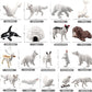 18pcs Arctic Animal Figures, Realistic Arctic Animals Toy Figurines Set with Arctic Fox Wolf Polar Bear Reindeer Figures for Kids, Miniature Toys Cake Topper Birthday Gift