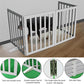 ZJSF Freestanding Indoor Dog Gate for House Foldable Wood Puppy Gate for Doorways Pet Gate for Stairs Extra Wide Pet Fence, Grey, 32" Height 4 Panels