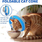 Breathable Air Mesh Cat Cone Collar Soft to Stop Licking, Adjustable, Foldable Lightweight Kitten Cones After Surgery Recovery for Cats & Kittens (Light Blue,L)