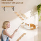 Cat Wall Shelves with 1 Floating Fabric Hammock, 2 Ladders with 4 Steps Each & 1 Flat Cat Shelf, Wall Mounted Bed Furniture & Climber, Indoor Playground
