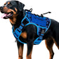 Heavy-Duty Tactical Dog Harness for Large Dogs, No Pull Adjustable Reflective Pet Vest with Molle System, K9 Military-Grade Control for Service Training, Outdoor & 10+ Breeds, Blue Camo, X-Large