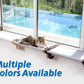 Easy Seat Cat Perch for Window Sill - Hammock Design w/Premium Wood & Robust Metal Frame - Cat Window Seat for Large Cats and Kittens (Dark Stained Wood w/Gray Bed, Medium (23''W x 14''D))