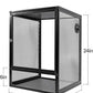 REPTI ZOO 18" x 18" x 24" Front Opening Chameleon Cage with 3-Sided Metal Mesh, 34 Gallon Screen Vertical Terrarium with Background Sticker, Tall Enclosure for Chameleon, Tree Frog, Arboreal Reptiles