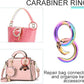 10Pack 3/4 Inch Round Carabiner, Metal Keychain Rings Spring O Ring for Purse Shoulder Bag Chain Ring Clip Replacement Paracord Keychain Lanyard Leather DIY Crafts (Rainbow)
