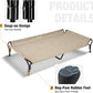 Veehoo Cooling Elevated Dog Bed, XL Raised Pet Cot with Guardrail & Slope Headrest, Durable Breathable Teslin Mesh, Non-Slip Feet, Washable Dog Couch Bed for Indoor & Outdoor, 50.5" x 33.5", Beige