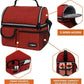 opux Lunch Bag Women Insulated, Adult Lunch Box Cooler, Lunch Box for Men, Dual Compartment Lunchbox for Work, Leakproof Double Decker Lunch Bag, Soft Lunch Pail Tote Girls Boys Kids School, Red