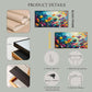 School of Fish Printed Canvas Wall Art – Framed Abstract Ocean Print – Vibrant Fish Wall Decor for Living Room, Bedroom, Office (Gold Framed, 62"x31"|160x80cm)