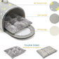 Jiupety Cozy Small Pet Dog House, 2 in 1 Puppy House, S Size for Cat and Puppy, Warm Cave Sleeping Nest for Cats and Dogs, S(15"×12"×11"), Up to 5.5 Lb, Grey