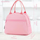 FlowFly Lunch Bag for Women Insulated Lunch Box Corduroy Lunch Tote Cooler for Travel Work Picnic, Pink