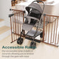 Cumbor 29.7-57" Extra Wide Baby Gate for Stairs, Mom's Choice Awards Winner-Dog Gate for Doorways, Pressure Mounted Walk Through Safety Child Gate for Kids Toddler, Tall Pet Puppy Fence Gate, Brown