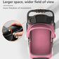 Pet Stroller with 3 Wheels for Small/Medium Pets, Portable Travel Foldable Carrier Jogger for Dog Cat Puppy Kitty, Rear Wheel Breaks, Storage Basket, Visible Mesh with Weather Cover (Pink)