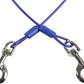 BV Dog Tie Out Cable 25 Feet - Heavy Duty Dog Lead Up to 60 Pounds - Reflective & Rust-Free with Quick Release Swivel Clips & 360° Rotating Clasp - Tangle-Free Dogs Runner for Yard (Blue, Pair)