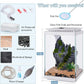 FEDOUR Small Glass Aquarium, 1 Gallon Desktop Fish Tank, Betta Fish Tank, Mini Aquarium Starter Kit with Air Pump LED Light Decoration Water Changer Fish Net (White)
