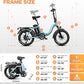 Folding Electric Bike for Adults with Peak 1000W Motor, 48V 20AH Battery up to 30MPH 80 Miles, 20" Fat Tire All Terrain Ebike, Front Suspension 7-Speed Commuter E Bike, Step-Thru, UL Certified