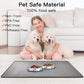 32" x 24" Large Pet Food Mat, Silicone Dog Mats for Food and Water, Nonslip Pet Feeding Mats for Floors,Dog Cat Bowl Mat with Raised Edges, Gray Blue