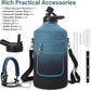 1 Gallon Water Bottle Insulated | Thickened Stainless Steel Vacuum Metal Water Jug | Portable Sports Large for Gym and Hiking with Straw, Carrier Bag, Handle Strap | BPA-Free 128 oz