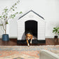 LEMBERI Durable Waterproof Plastic Dog House for Small to Large Sized Dogs, Indoor Outdoor Doghouse Insulated Puppy Shelter with Elevated Floor, Easy to Assemble (Gray, 34''L*31''W*32''H)