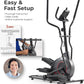 Sunny Health & Fitness Smart Upright Elliptical w/Pulse Sensor Built-in, Indoor Full-Body Cross-Training & Cardio Exercise Machine for Home, Free SunnyFit App Connection, Optional Long Stride Length