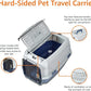Amazon Basics 2-Door Top-Load Hard-Sided Dogs, Cats Pet Travel Carrier, Gray & Blue, 22.8"L x 15.0"W x 13.0"H