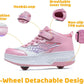Wooowyet Roller Skate Shoes for Kids Boys Girls Rechargealbe Wheels Sneakers Fashion Roller Wheeled
