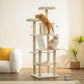 MWPO 70.1-Inch Large Cat Tree, Multi-Level Tall Cat Tower for Indoor Cats, Plush Cat Condo with Big Padded Perches, Sisal-Covered Scratching Posts, Hammock, Toys for Kittens & Cats - Beige